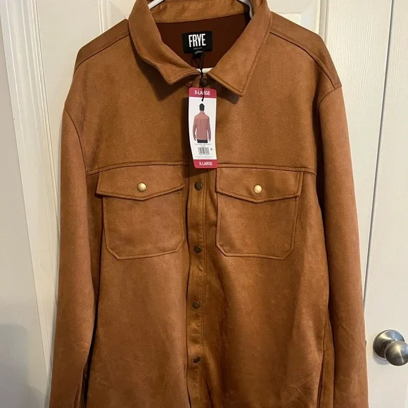 NWT FRYE Faux Suede Shirt Jacket Size XLarge - Picture 1 of 7